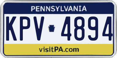 PA license plate KPV4894