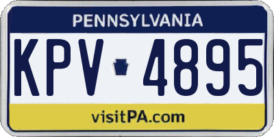 PA license plate KPV4895
