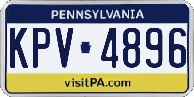 PA license plate KPV4896