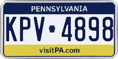 PA license plate KPV4898