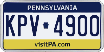 PA license plate KPV4900