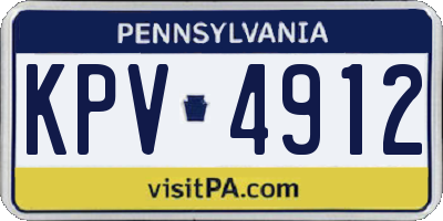 PA license plate KPV4912