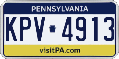 PA license plate KPV4913