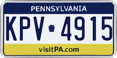 PA license plate KPV4915