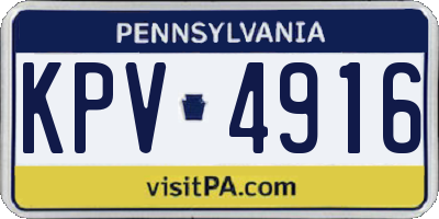 PA license plate KPV4916