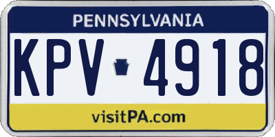 PA license plate KPV4918