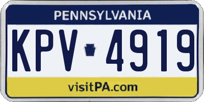 PA license plate KPV4919