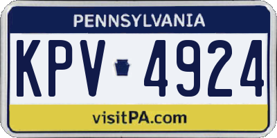 PA license plate KPV4924