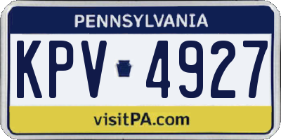 PA license plate KPV4927