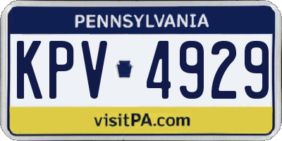 PA license plate KPV4929