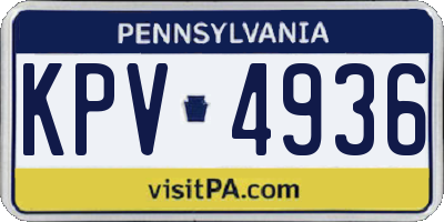 PA license plate KPV4936