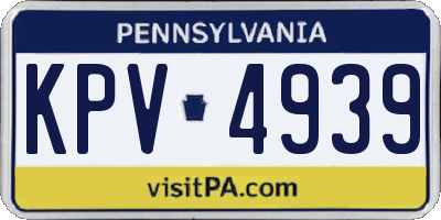 PA license plate KPV4939