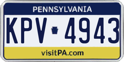 PA license plate KPV4943