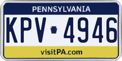 PA license plate KPV4946
