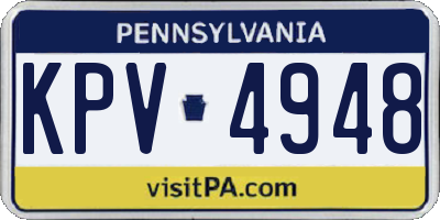 PA license plate KPV4948