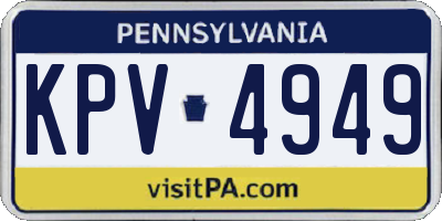 PA license plate KPV4949