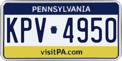 PA license plate KPV4950