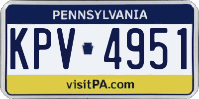 PA license plate KPV4951