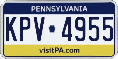 PA license plate KPV4955