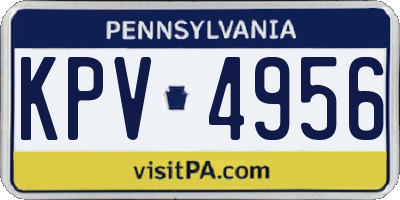 PA license plate KPV4956