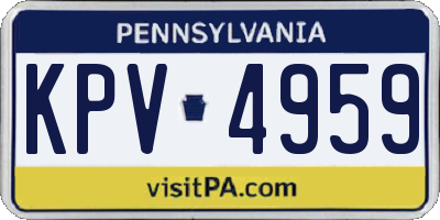 PA license plate KPV4959
