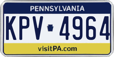 PA license plate KPV4964