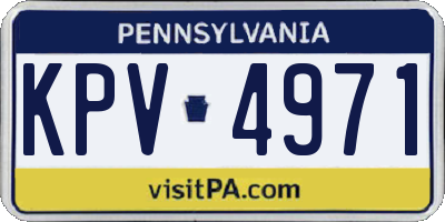 PA license plate KPV4971