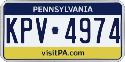 PA license plate KPV4974