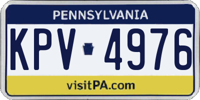 PA license plate KPV4976