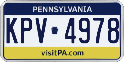 PA license plate KPV4978