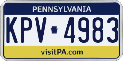 PA license plate KPV4983