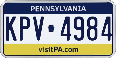 PA license plate KPV4984
