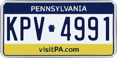 PA license plate KPV4991