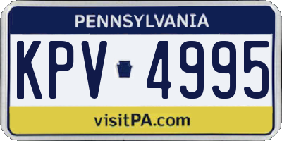 PA license plate KPV4995