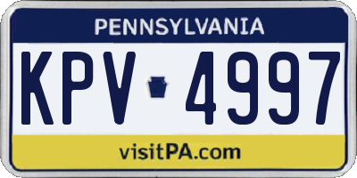 PA license plate KPV4997