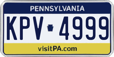 PA license plate KPV4999
