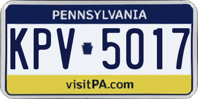 PA license plate KPV5017