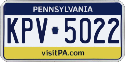 PA license plate KPV5022