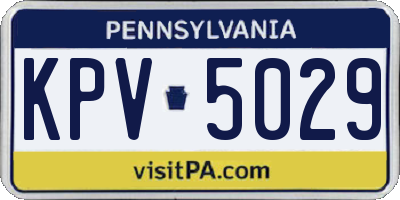PA license plate KPV5029