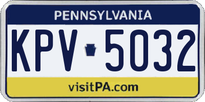 PA license plate KPV5032