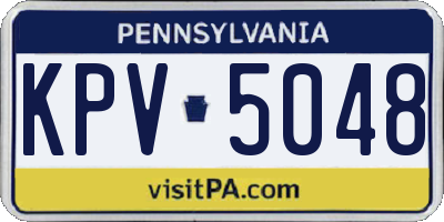 PA license plate KPV5048