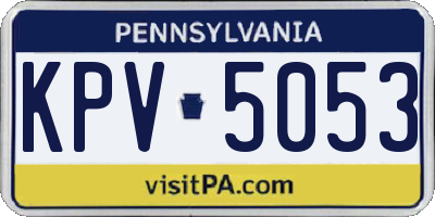 PA license plate KPV5053