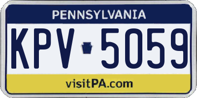 PA license plate KPV5059