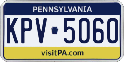 PA license plate KPV5060