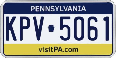 PA license plate KPV5061
