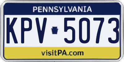 PA license plate KPV5073