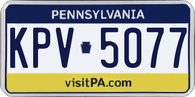 PA license plate KPV5077