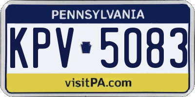 PA license plate KPV5083