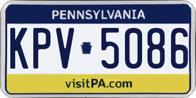 PA license plate KPV5086