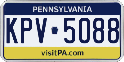 PA license plate KPV5088